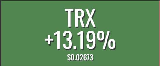 [스팟시황] 트론(TRX) 10% 상승중