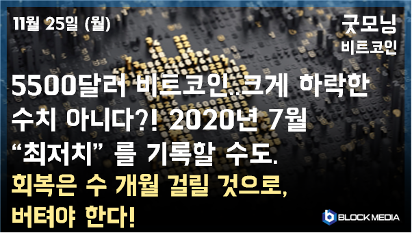 [굿모닝 비트코인]1125 비트코인 내년 7월, 최저치 찍는다?!