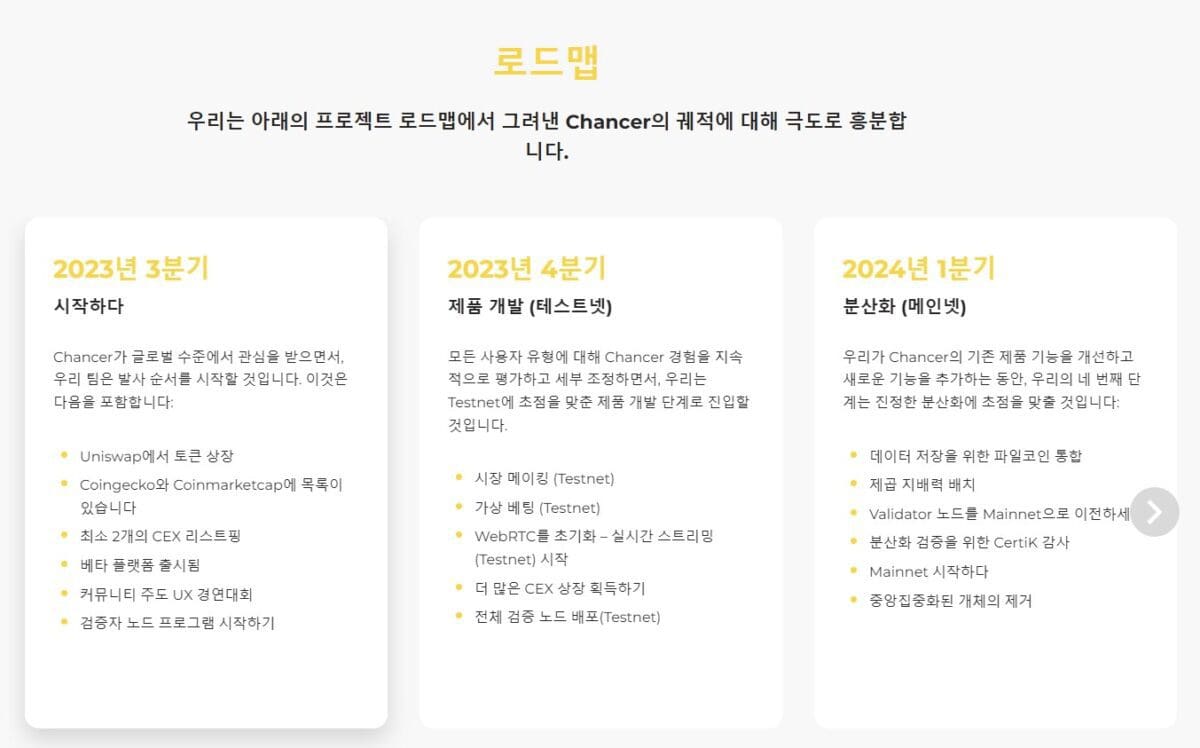 [챈서 프로젝트 로드맵, Chancer]